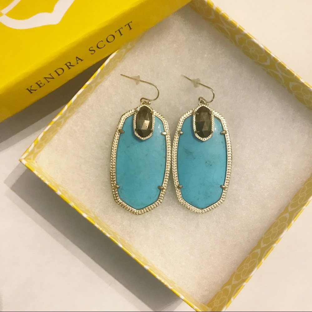 Kendra Scott Turquoise and Gold Earrings